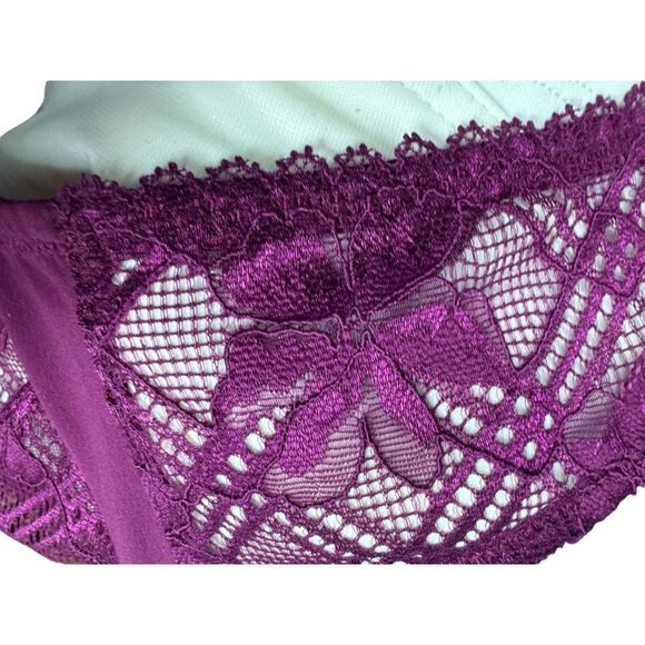 Simone Pérèle Victoire Sheer Demi In Syrah Women's Size 36E - Picture 10 of 16